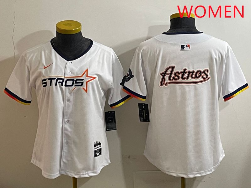 Women Houston Astros Blank White three generations Joint Name Nike 2025 MLB Jersey style 16->women mlb jersey->Women Jersey